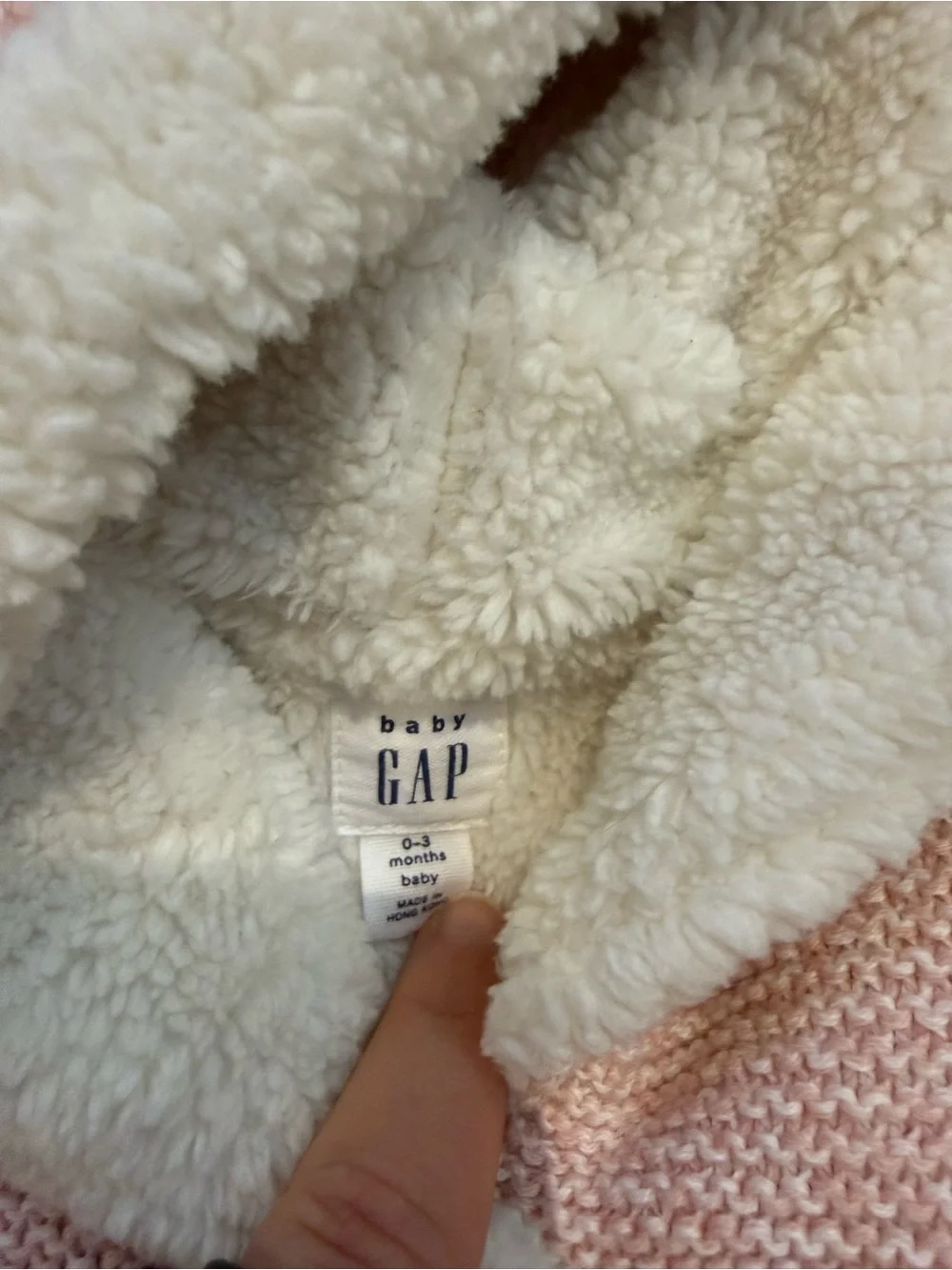 GAP Baby Pink Hooded Sherpa-Lined Coat Size 0-3m